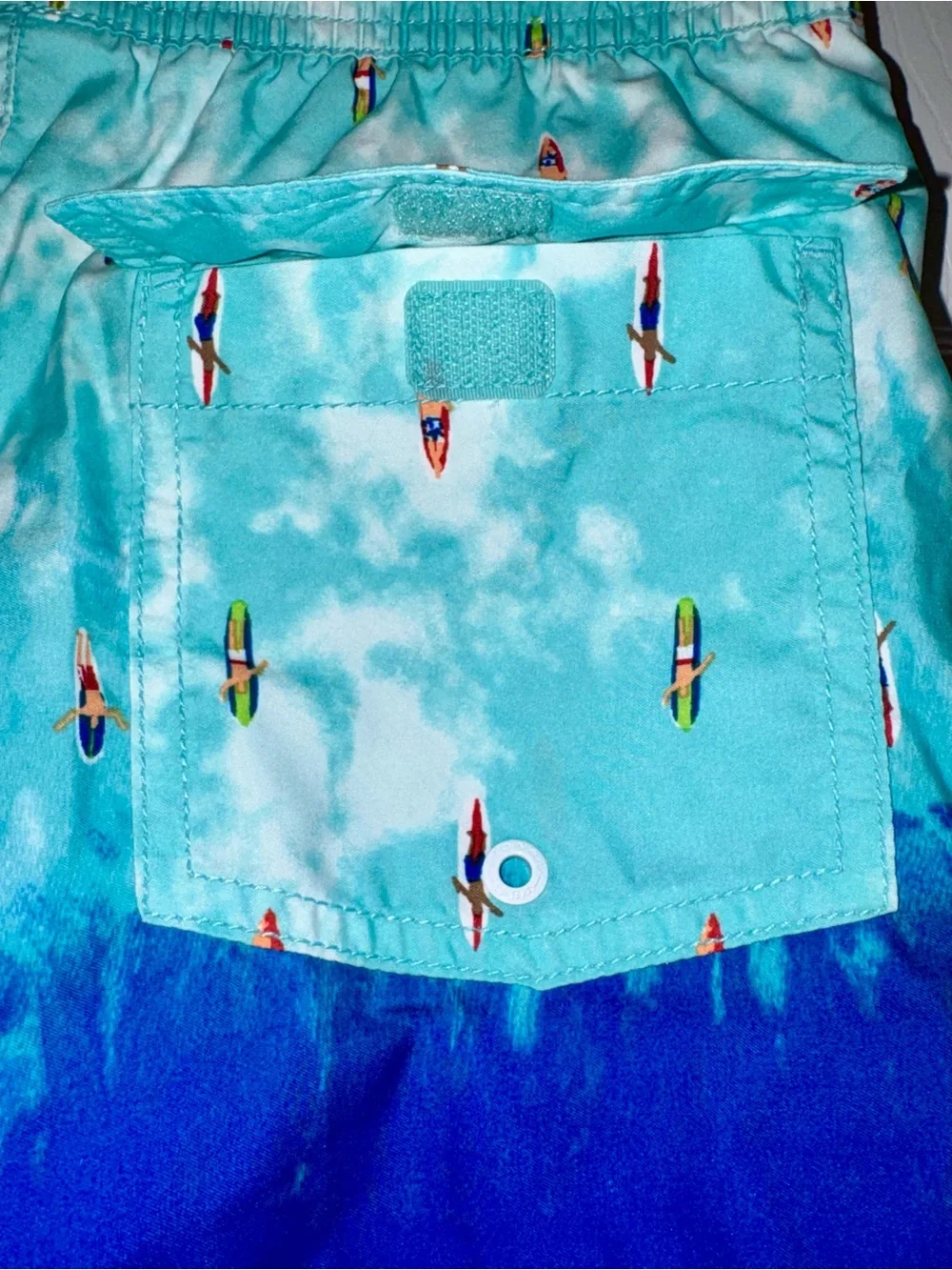 NWT Old Navy Boys Surf Print Swim Trunks | Blue Tie-Dye | Size L (10-12)